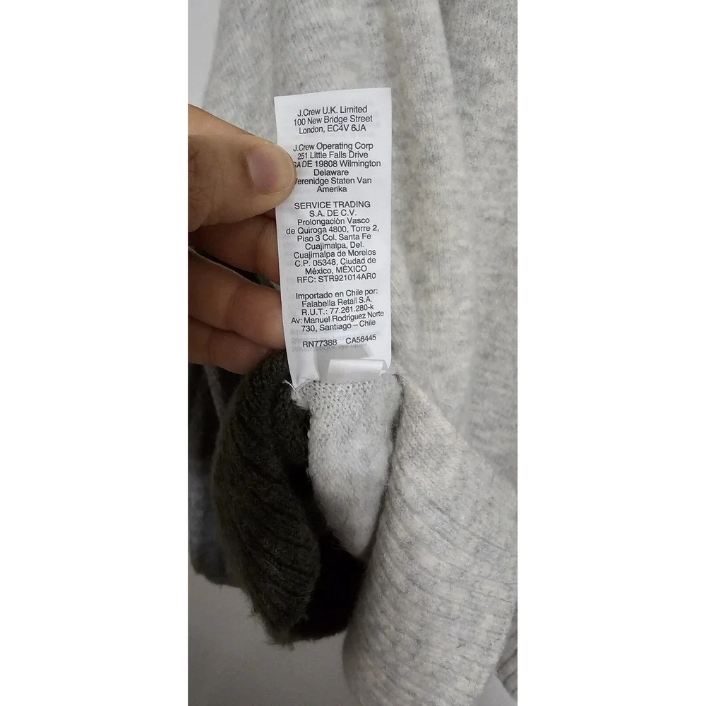 Madewell Womens Crop Sweater Large Green Gray Merino Wool‎ Blend Preppy Casual